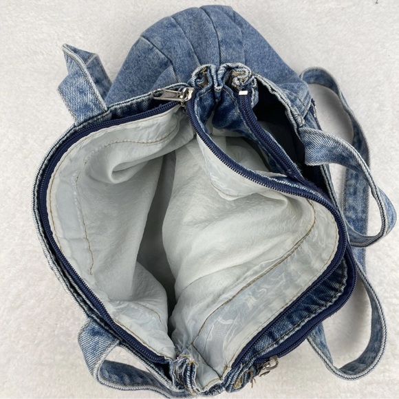 SHANE Acid-wash Denim Shoulder Bag Purse Vintage Y2K 90’s 80’s Retro - Picture 7 of 8
